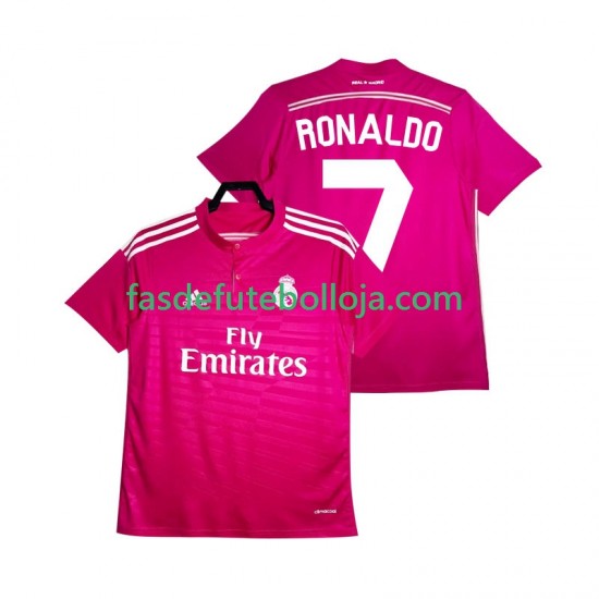 Camisola 2º Equipamento Real Madrid Cristiano Ronaldo 7 2014 2015 Manga Curta Retro ,Homem