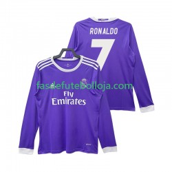 Camisola 2º Equipamento Real Madrid Cristiano Ronaldo 7 2016 2017 Manga Comprida Retro ,Homem