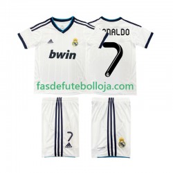 Camisola 1º Equipamento Real Madrid Cristiano Ronaldo 7 2012 2013 Manga Curta Retro ,Criança