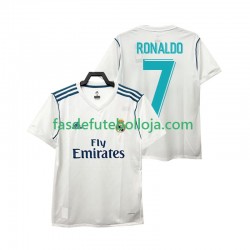 Camisola 1º Equipamento Real Madrid Cristiano Ronaldo 7 2017 Manga Curta Retro ,Homem