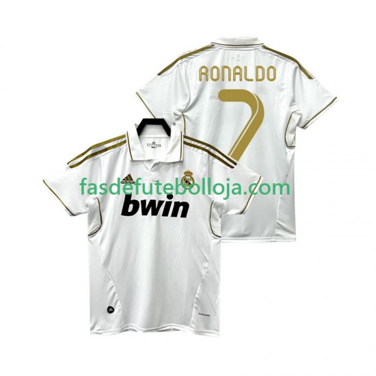 Camisola 1º Equipamento Real Madrid Cristiano Ronaldo 7 2012 2011 Manga Curta Retro ,Homem