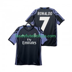Camisola 3º Equipamento Real Madrid Cristiano Ronaldo 7 2016 2017 Manga Curta Retro ,Homem