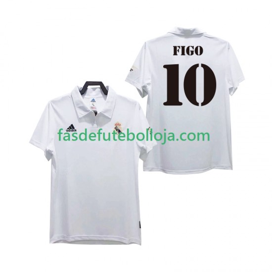 Camisola 1º Equipamento Real Madrid FIGO 10 2003 2002 Manga Curta Retro ,Homem