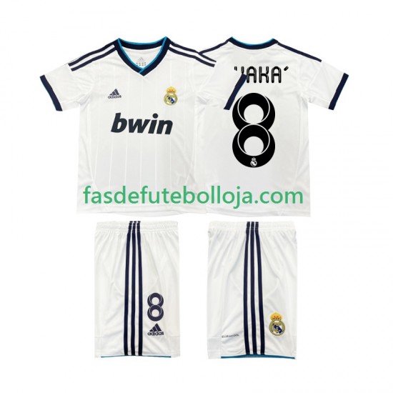 Camisola 1º Equipamento Real Madrid KAKA 8 2012 2013 Manga Curta Retro ,Criança