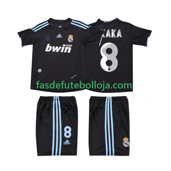Camisola 2º Equipamento Real Madrid KAKA 8 2009 2010 Manga Curta Retro ,Criança