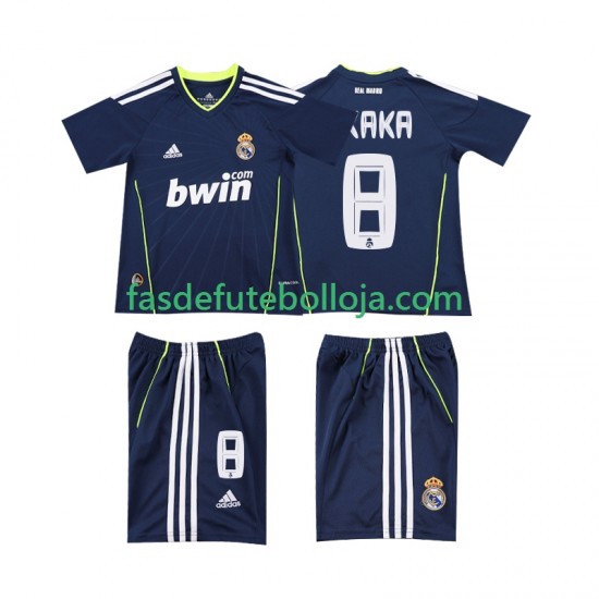 Camisola 2º Equipamento Real Madrid KAKA 8 2011 2010 Manga Curta Retro ,Criança