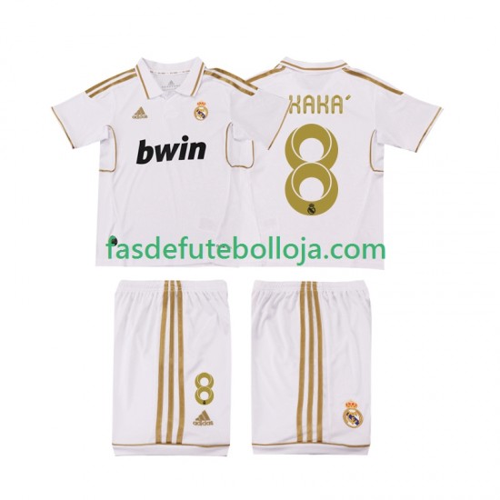Camisola 1º Equipamento Real Madrid KAKA 8 2012 2011 Manga Curta Retro ,Criança