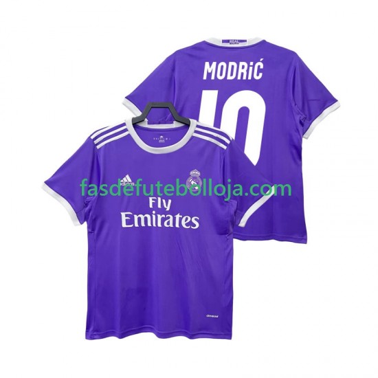 Camisola 2º Equipamento Real Madrid Modrić LUCA 10 2016 2017 Manga Curta Retro ,Homem