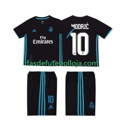 Camisola 2º Equipamento Real Madrid Modrić 10 2017 2018 Manga Curta Retro ,Criança