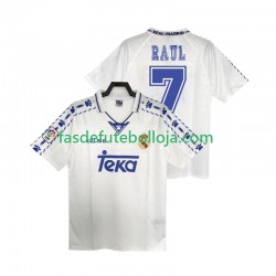 Camisola 1º Equipamento Real Madrid RAUL 7 1996 1997 Manga Curta Retro ,Homem