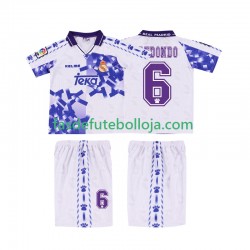 Camisola 3º Equipamento Real Madrid REDONDO 6 1996 1997 Manga Curta Retro ,Criança