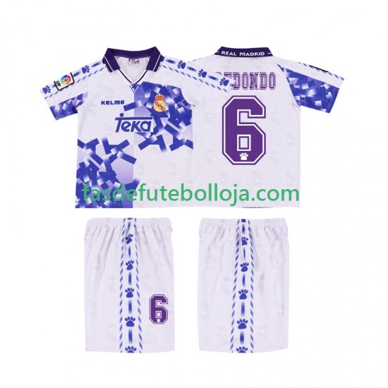 Camisola 3º Equipamento Real Madrid REDONDO 6 1996 1997 Manga Curta Retro ,Criança