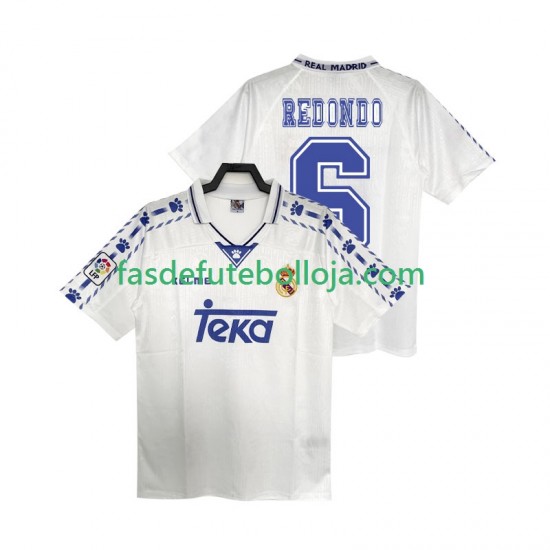 Camisola 1º Equipamento Real Madrid REDONDO 6 1996 1997 Manga Curta Retro ,Homem