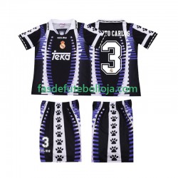 Camisola 3º Equipamento Real Madrid ROBERTO CARLOS 3 1997 1998 Manga Curta Retro ,Criança