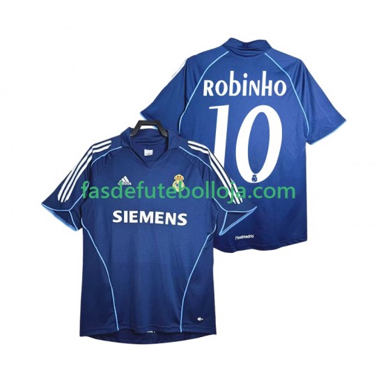 Camisola 2º Equipamento Real Madrid ROBINHO 10 2005 2006 Manga Curta Retro ,Homem