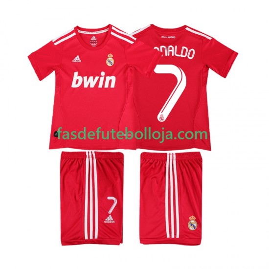 Camisola 3º Equipamento Real Madrid RONALDO 7 2012 2011 Manga Curta Retro ,Criança