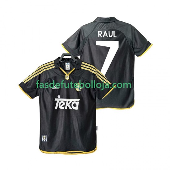 Camisola 2º Equipamento Real Madrid Raul 7 2001 1999 Manga Curta Retro ,Homem