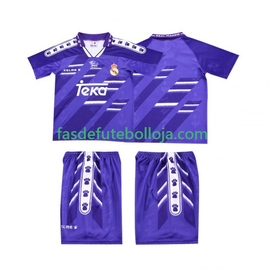 Camisola 2º Equipamento Real Madrid 1996 1994 Manga Curta Retro ,Criança