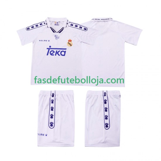 Camisola 1º Equipamento Real Madrid 1996 1994 Manga Curta Retro ,Criança