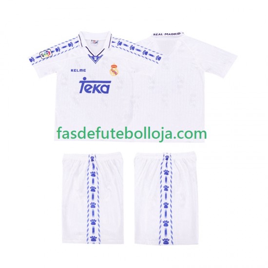 Camisola 1º Equipamento Real Madrid 1996-1997 Manga Curta Retro ,Criança