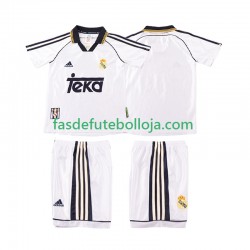 Camisola 1º Equipamento Real Madrid 2000 1998 Manga Curta Retro ,Criança