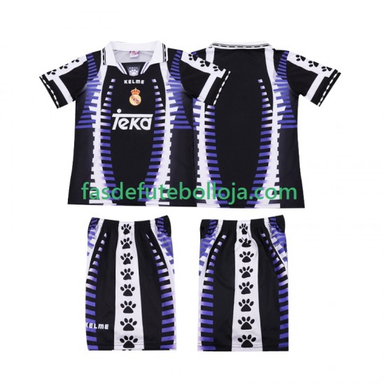 Camisola 3º Equipamento Real Madrid 1997 1998 Manga Curta Retro ,Criança