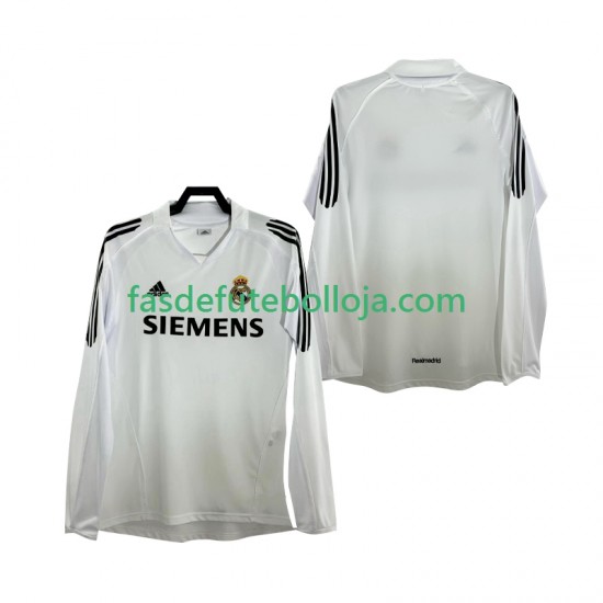 Camisola 1º Equipamento Real Madrid 2005 2006 Manga Comprida Retro ,Homem
