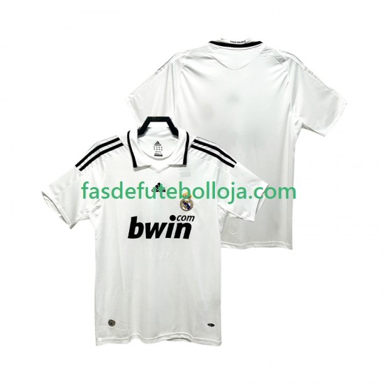 Camisola 1º Equipamento Real Madrid 2009 2008 Manga Curta Retro ,Homem