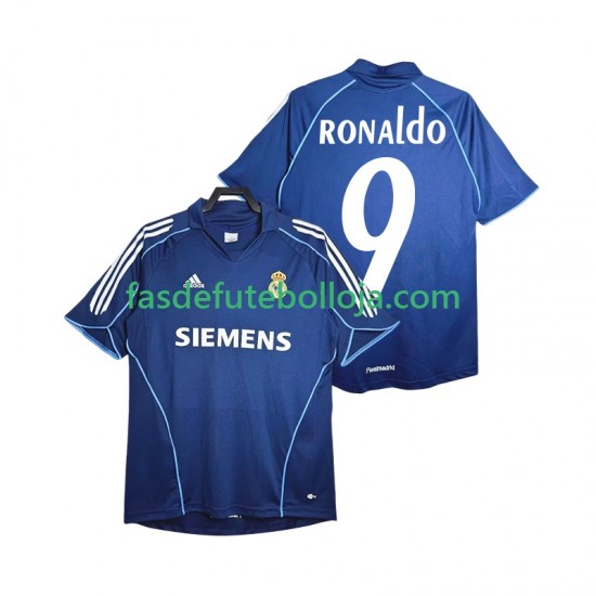 Camisola 2º Equipamento Real Madrid Ronaldo 9 2005 2006 Manga Curta Retro ,Homem