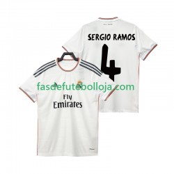 Camisola 1º Equipamento Real Madrid SERGIO RAMOS 4 2013 2014 Manga Curta Retro ,Homem