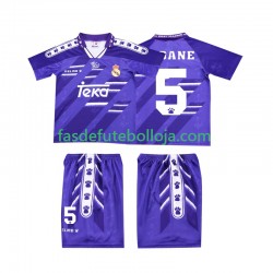 Camisola 2º Equipamento Real Madrid ZIDANE 5 1996 1994 Manga Curta Retro ,Criança