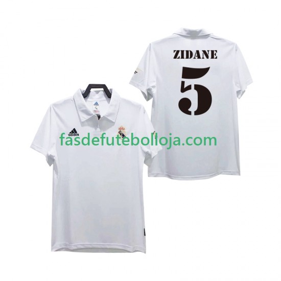 Camisola 1º Equipamento Real Madrid ZIDANE 5 2003 2002 Manga Curta Retro ,Homem