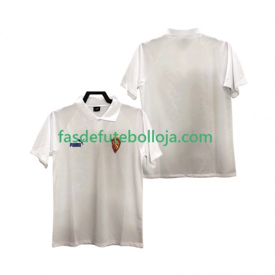 Camisola 1º Equipamento Real Zaragoza 1995 Manga Curta Retro ,Homem