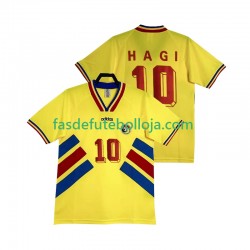 Camisola 1º Equipamento Seleção Romena Hagi 10 1994 Manga Curta Retro ,Homem