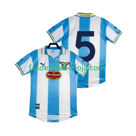 Camisola 1º Equipamento SS Lazio 5 2000 1999 Manga Curta Retro ,Homem