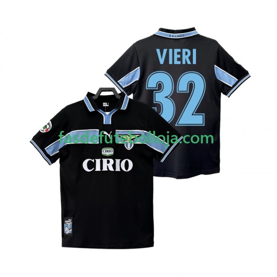 Camisola 2º Equipamento SS Lazio VIERI 32 1998 1999 Manga Curta Retro ,Homem
