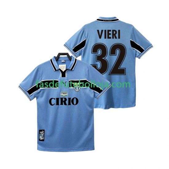 Camisola 1º Equipamento SS Lazio VIERI 32 1998 1999 Manga Curta Retro ,Homem