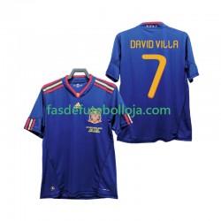 Camisola 2º Equipamento Seleção Espanhola DAVID VILLA 7 2010 Manga Curta Retro ,Homem