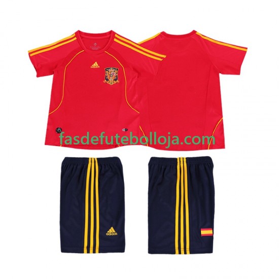 Camisola 1º Equipamento Seleção Espanhola 2008 Manga Curta Retro ,Criança