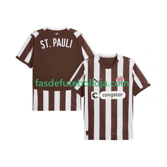 Camisola 1º Equipamento St. Pauli 2025-2026 Manga Curta ,Homem
