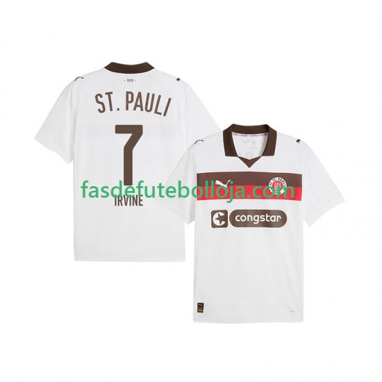 Camisola 2º Equipamento St. Pauli Jackson Irvine 7 2025-2026 Manga Curta ,Homem