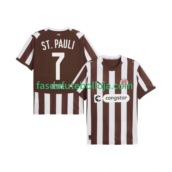 Camisola 1º Equipamento St. Pauli Jackson Irvine 7 2025-2026 Manga Curta ,Homem