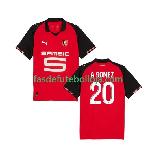 Camisola 1º Equipamento Stade Rennais Andres Gomez 20 2025-2026 Manga Curta ,Homem