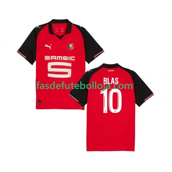 Camisola 1º Equipamento Stade Rennais Ludovic Blas 10 2025-2026 Manga Curta ,Homem
