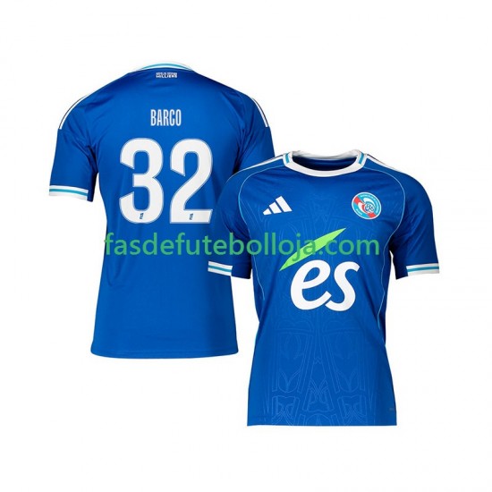 Camisola 1º Equipamento Strasbourg Valentin Barco 32 2025-2026 Manga Curta ,Homem