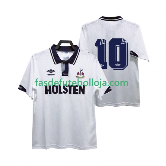 Camisola 1º Equipamento Tottenham Hotspur 10 1991 1993 Manga Curta Retro ,Homem