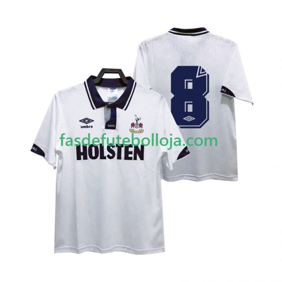 Camisola 1º Equipamento Tottenham Hotspur 8 1991 1993 Manga Curta Retro ,Homem