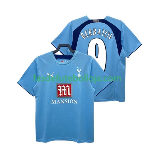 Camisola 2º Equipamento Tottenham Hotspur BERBATOV 9 2007 2006 Manga Curta Retro ,Homem
