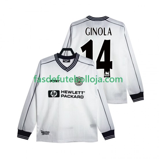 Camisola 1º Equipamento Tottenham Hotspur GINOLA 14 1997 1999 Manga Comprida Retro ,Homem