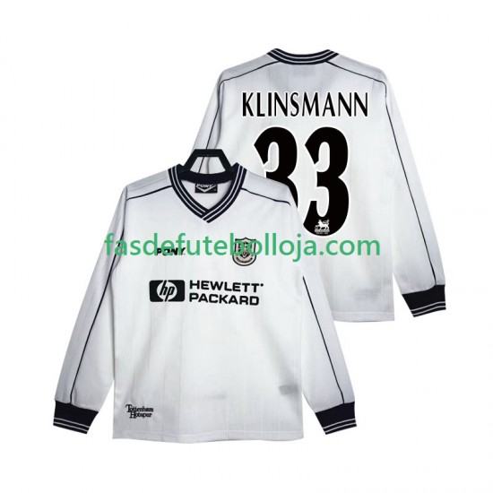Camisola 1º Equipamento Tottenham Hotspur KLINSMANN 33 1997 1999 Manga Comprida Retro ,Homem